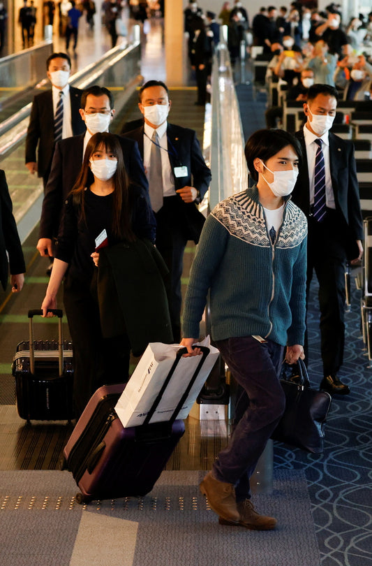 Japan's former princess Mako arrives in New York with husband