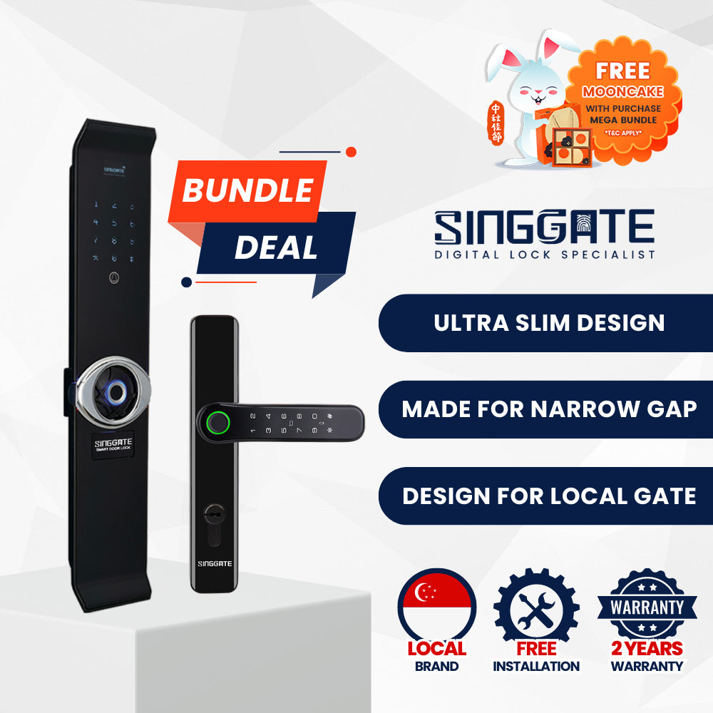 [National Day Promo] FA007 Door + FM021 Gate Digital Lock Bundle