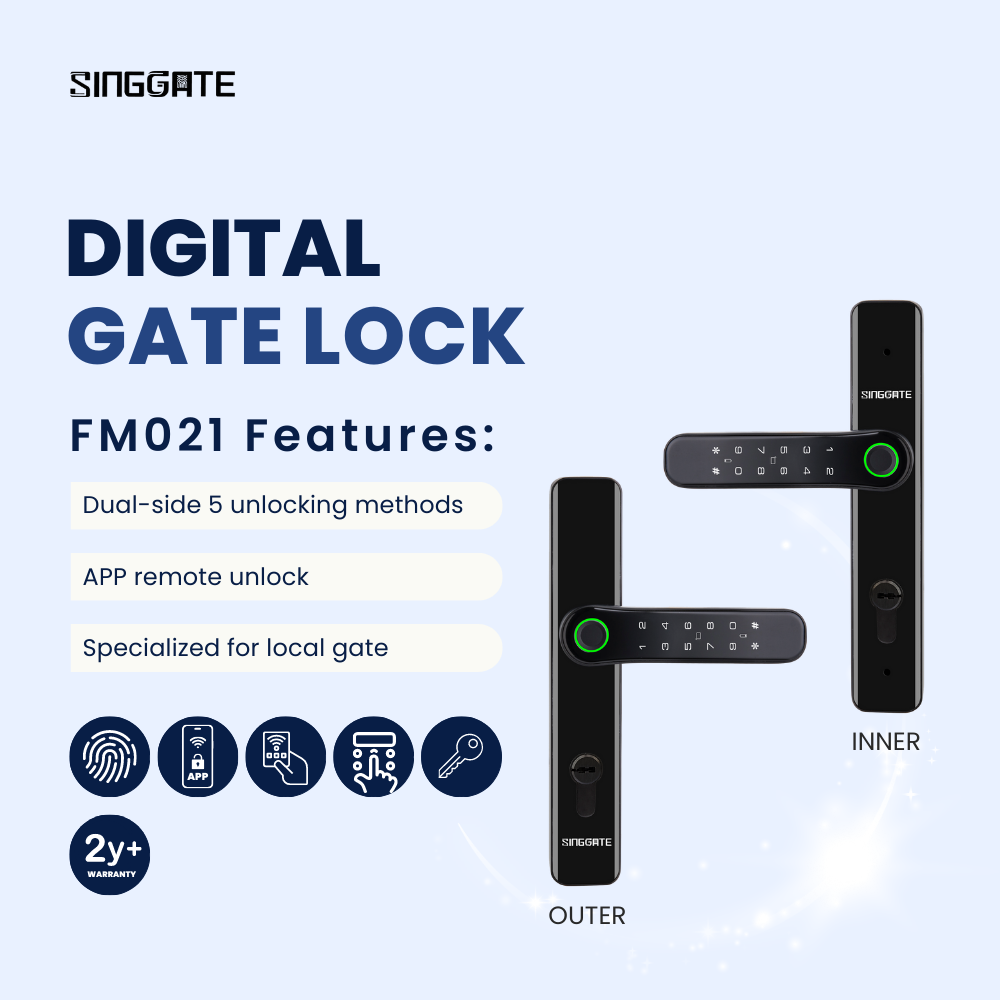 SINGGATE Door & Gate Bundle, *Bundle Deal* FR006 Door Digital Lock + FM021 Metal Gate Digital Lock - SINGGATE Digital Lock