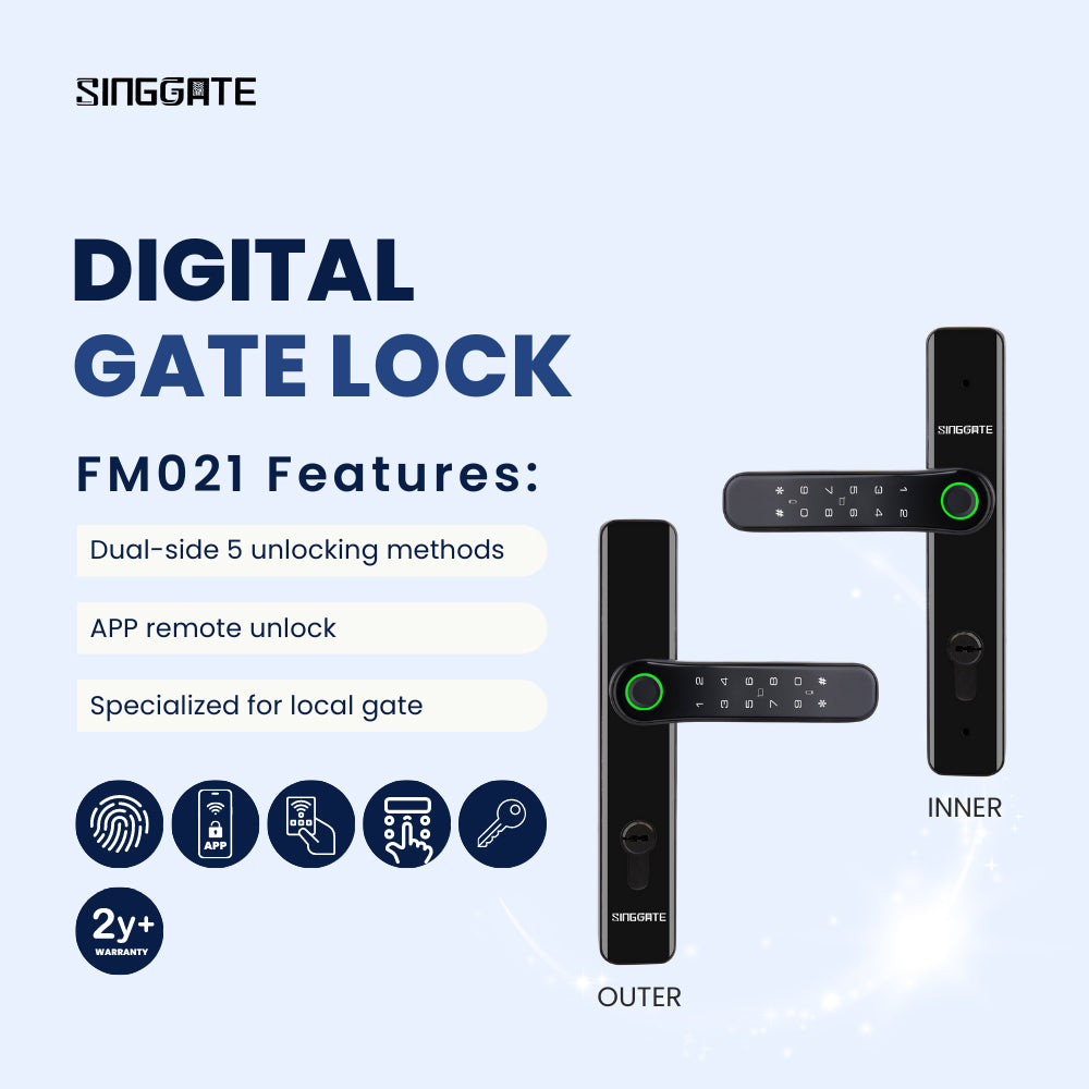 SINGGATE Door & Gate Bundle, ❤️NEW❤️*Bundle Deal* FR018 Door Digital Lock + FM021 Metal Gate Digital Lock - SINGGATE Digital Lock