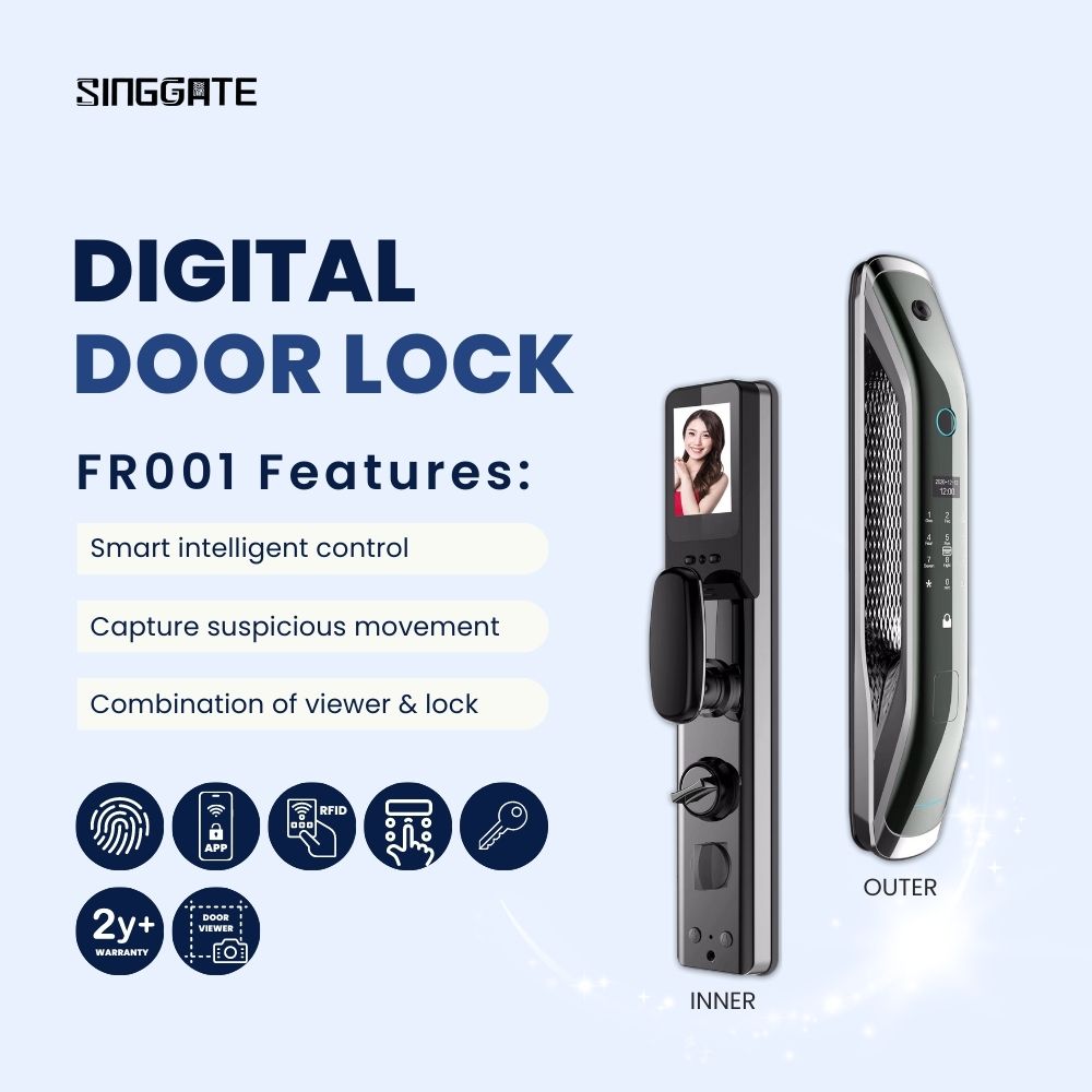 SINGGATE Door & Gate Bundle, *Bundle Deal* FR001 Door Digital Lock + FM021 Metal Gate Digital Lock - SINGGATE Digital Lock