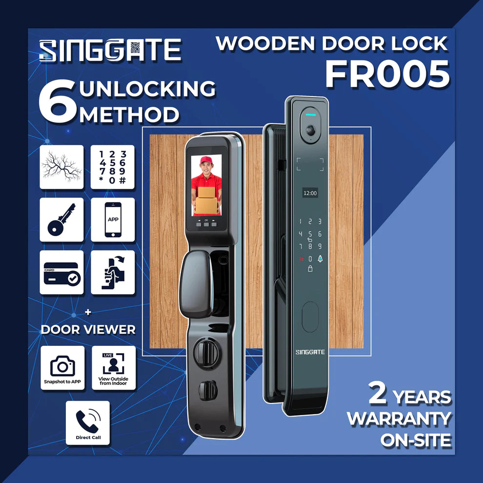 SINGGATE Door Digital Lock, FR005 Finger Vein Recognition & Video Call Smart Viewer Digital Door Lock - SINGGATE Digital Lock