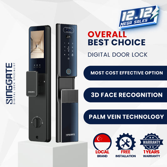 Singgate FR007 with 3D Face + Palm Vein Digital Door Lock