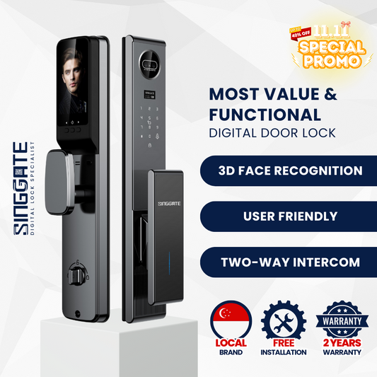 FR009 Pro 3D Face + Video Call Digital Door Lock