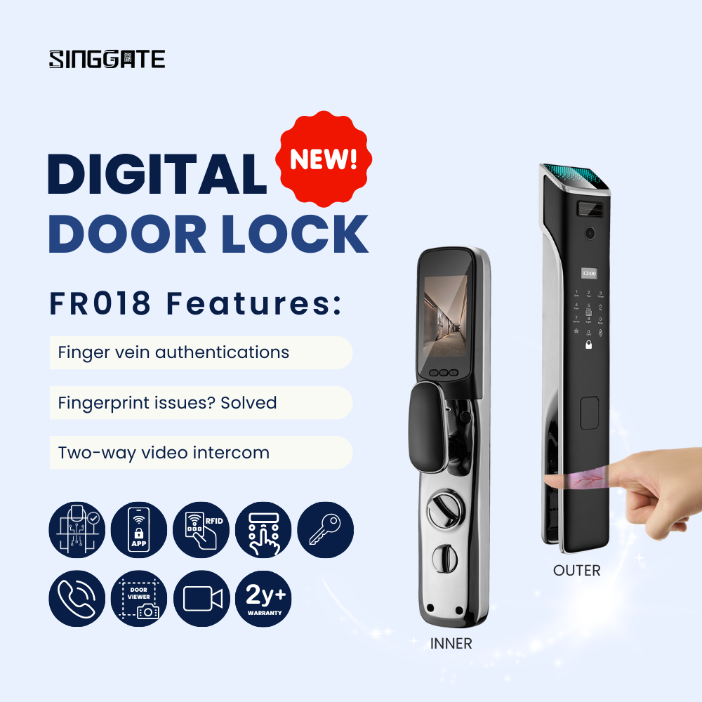 SINGGATE Door & Gate Bundle, ❤️NEW❤️*Bundle Deal* FR018 Door Digital Lock + FM021 Metal Gate Digital Lock - SINGGATE Digital Lock