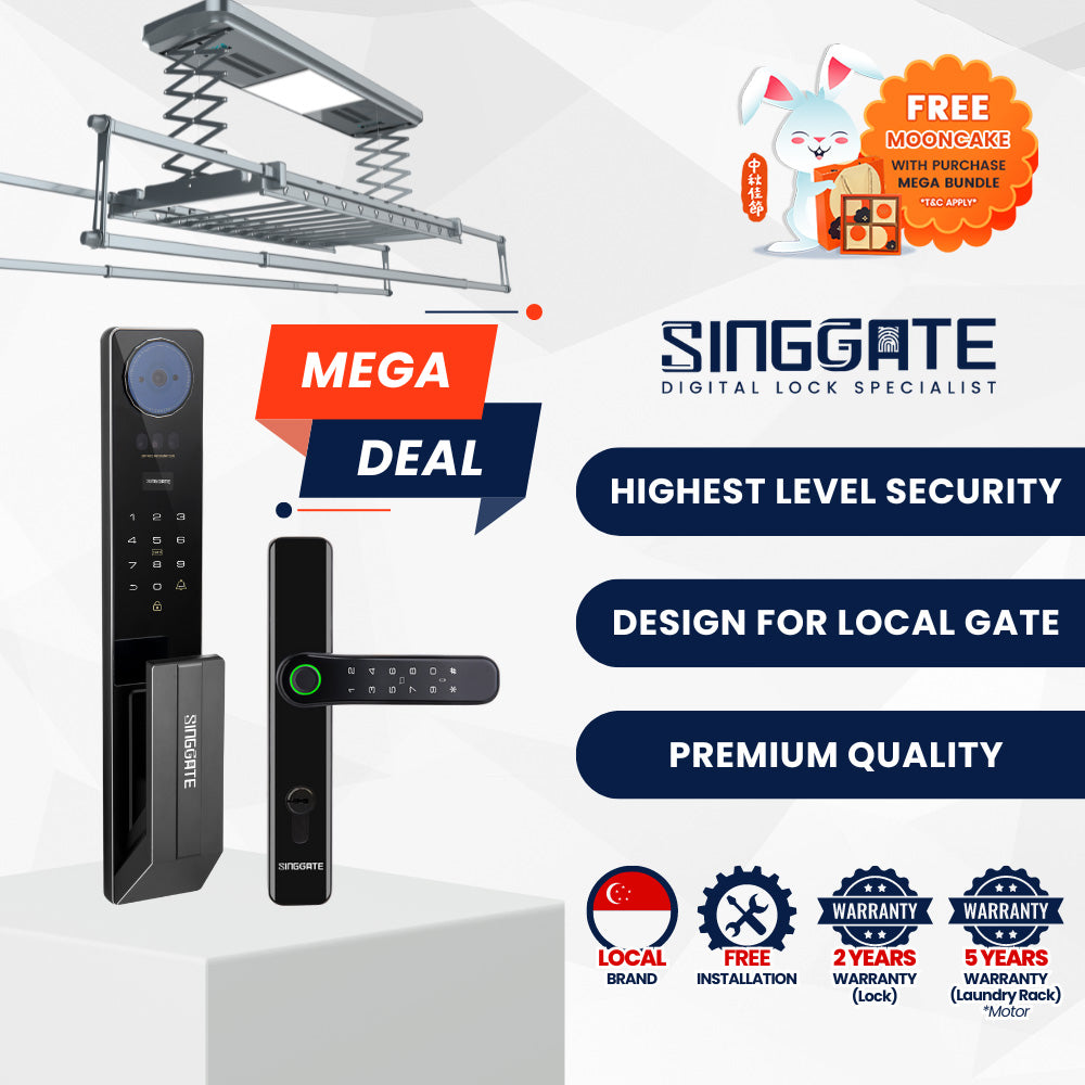 [National Day Promo] Mega Bundle - FR051 Door + FM021 Gate + Smart Laundry Rack