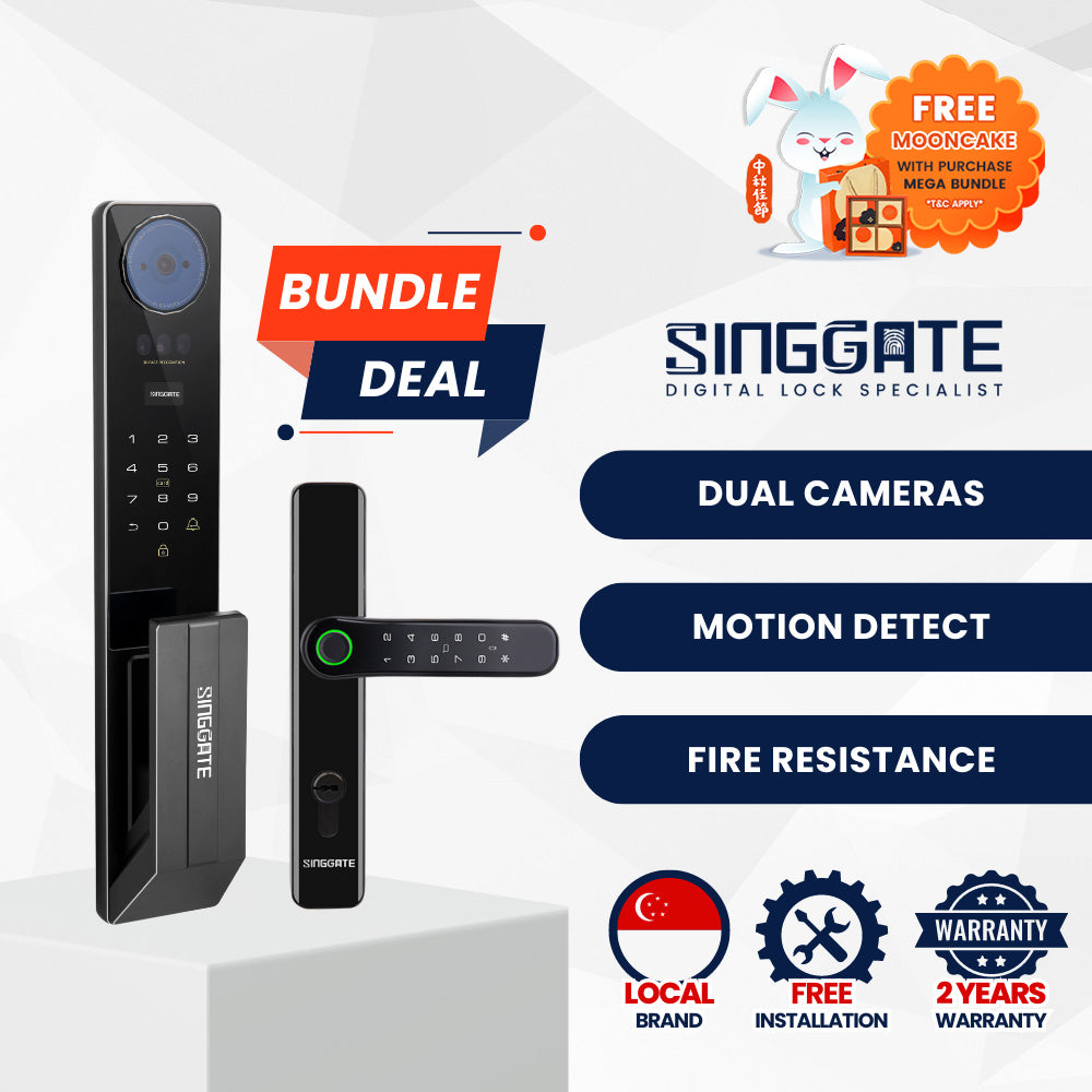 [National Day Promo] FR051 Door + FM021 Gate Digital Lock Bundle