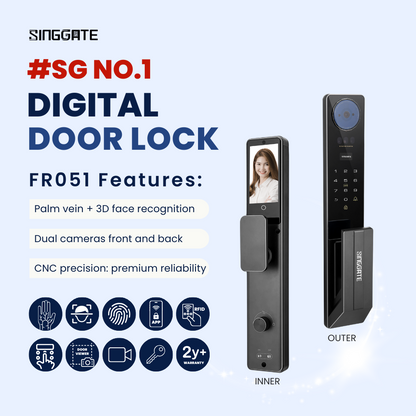 FR051 - 3D Face & Palm Vein Digital Door Lock