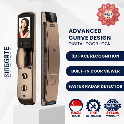 FR056 3D Face & Door Viewer Digital Door Lock