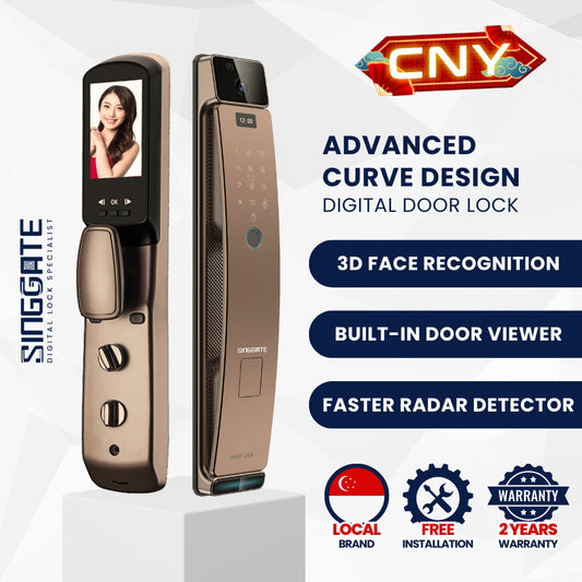 FR056 3D Face & Door Viewer Digital Door Lock