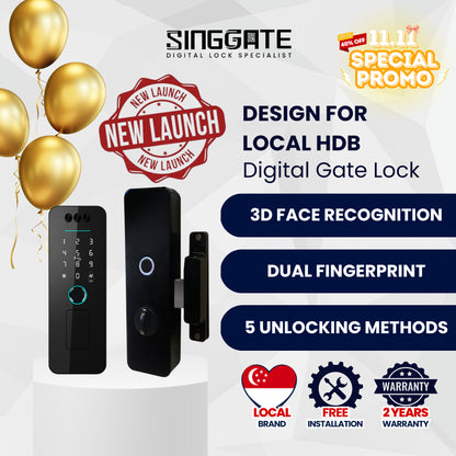 Singgate RM002 Metal Gate Digital Rim Lock