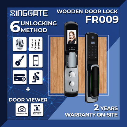 SINGGATE Door Digital Lock, FR009 Digital Door Viewer Camera & Hidden Fingerprint Digital Door Lock - SINGGATE Digital Lock